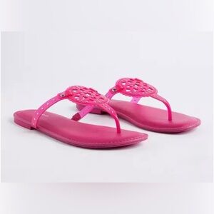 Torrid Medallion T-Strap Sandals Pink Studded Thong Wide Width 12